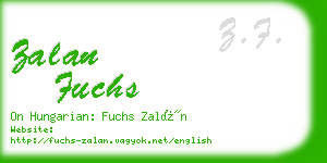 zalan fuchs business card